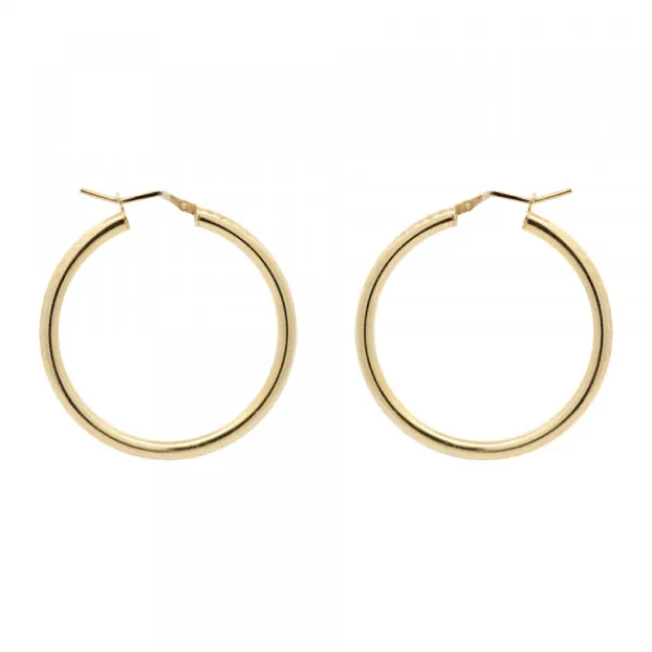 Pendientes Aros Martelé Plata Dorada 36mm*Eguzkilore Outlet