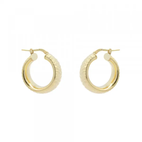Pendientes Aro Textura Plata Dorada 20mm*Eguzkilore Sale