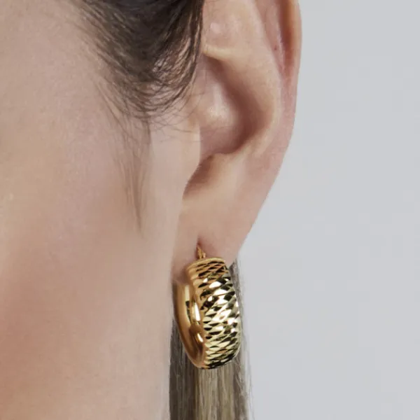 Pendientes Aro Textura Plata Dorada 20mm*Eguzkilore Sale