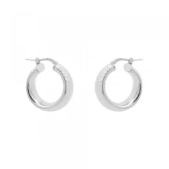 Pendientes Aro Textura Plata 20mm*Eguzkilore