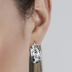 Pendientes Aro Textura Plata 20mm*Eguzkilore