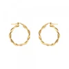 Pendientes Aro Trenzado Plata Dorada 25mm*Eguzkilore Best