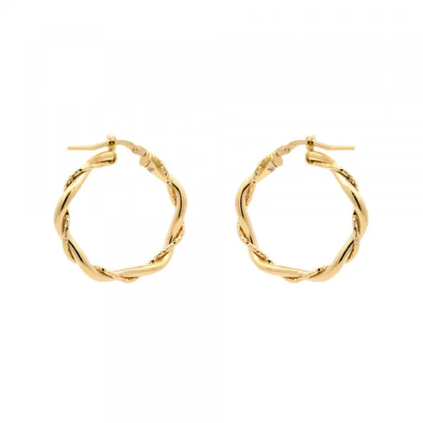 Pendientes Aro Trenzado Plata Dorada 25mm*Eguzkilore Best