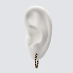 Pendientes Aro Twist Plata Dorada 15mm*Eguzkilore Online
