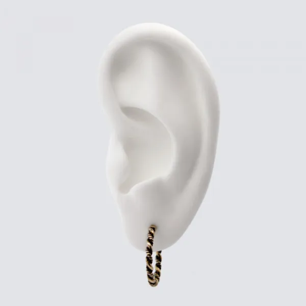 Pendientes Aro Twist Plata Dorada 15mm*Eguzkilore Online