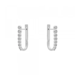 Pendientes Aro U Plata y Circonitas 18mm*Eguzkilore Best