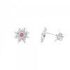 Pendientes Basic Colors Plata y Circonita Roja*Eguzkilore Discount