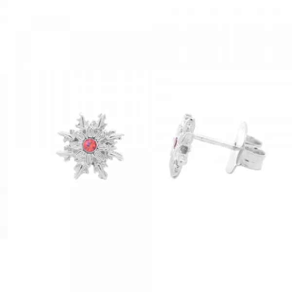Pendientes Basic Colors Plata y Circonita Roja*Eguzkilore Discount