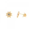 Pendientes Basic Colors Plata Dorada y Circonita Azul*Eguzkilore Online