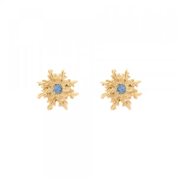 Pendientes Basic Colors Plata Dorada y Circonita Azul*Eguzkilore Online