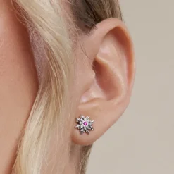 Pendientes Basic Colors Plata y Amatista*Eguzkilore Discount