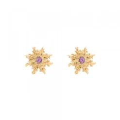 Pendientes Basic Colors Plata Dorada y Amatista*Eguzkilore Clearance