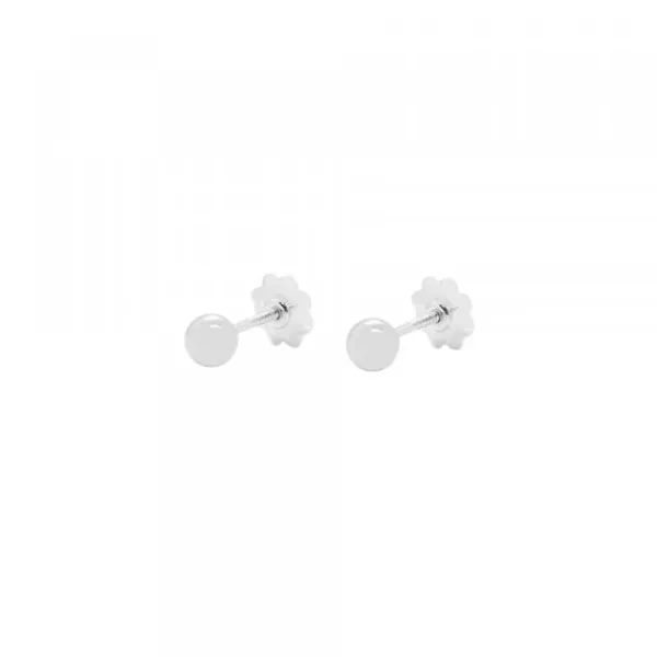 Pendientes Bebé Bola Oro Blanco 3mm*Eguzkilore Clearance