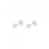 Pendientes Bebé Bola Oro Blanco 4mm*Eguzkilore Online