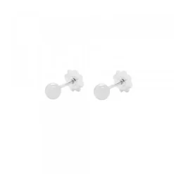 Pendientes Bebé Bola Oro Blanco 4mm*Eguzkilore Online