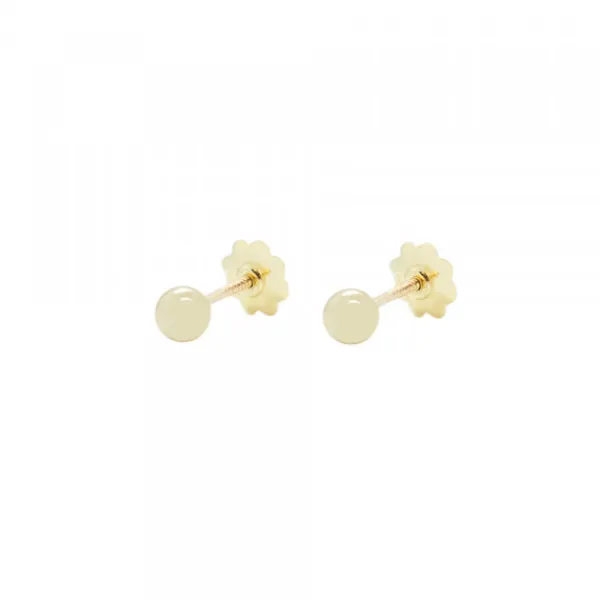 Pendientes Bebé Bola Oro 4mm*Eguzkilore Online