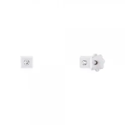 Pendientes Bebé Cuadrados Oro Blanco y Circonita 3mm*Eguzkilore