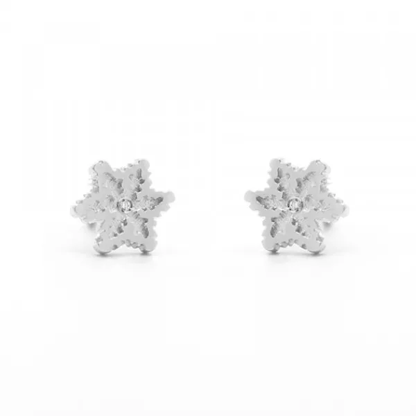 Pendientes Bebé Oro Blanco y Diamante 6,5mm*Eguzkilore Outlet