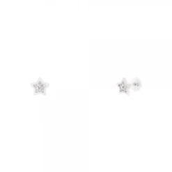 Pendientes Bebé Estrella Oro Blanco y Circonitas 6mm*Eguzkilore