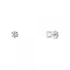 Pendientes Bebé Oro Blanco y Circonita 3,5mm*Eguzkilore Discount