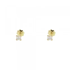 Pendientes Bebé Oro y Circonita Engarzada 3mm*Eguzkilore Discount