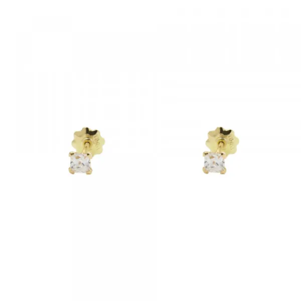 Pendientes Bebé Oro y Circonita Engarzada 3mm*Eguzkilore Discount