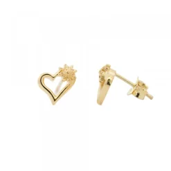 Pendientes Bihotza Plata Dorada 8mm*Eguzkilore Discount