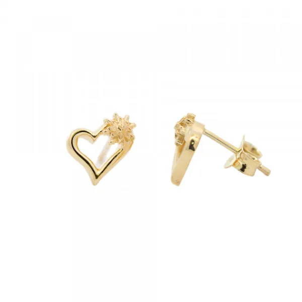 Pendientes Bihotza Plata Dorada 8mm*Eguzkilore Discount