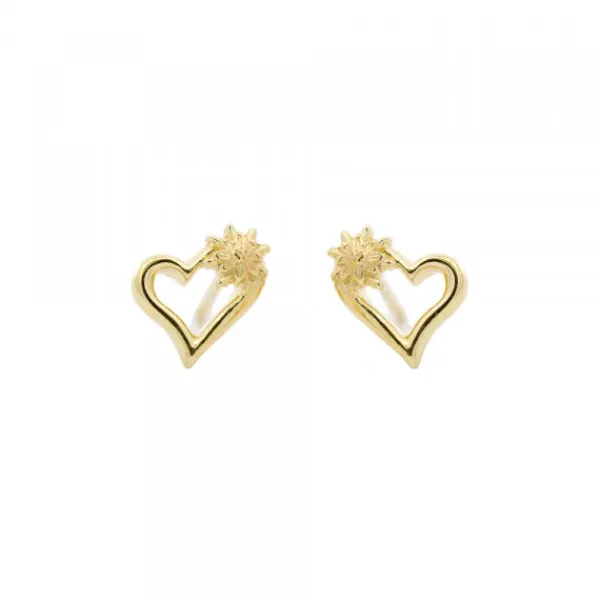 Pendientes Bihotza Plata Dorada 8mm*Eguzkilore Discount