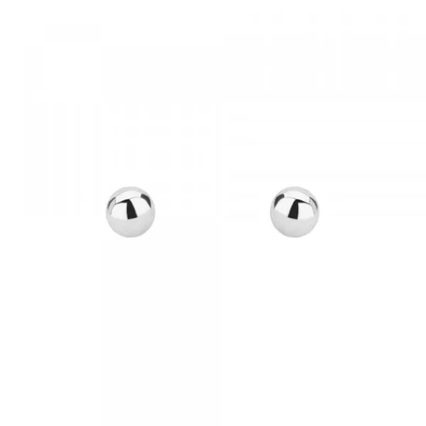 Pendientes Bola Oro Blanco 4mm*Eguzkilore Discount