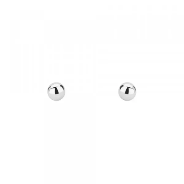 Pendientes Bola Oro Blanco 3mm*Eguzkilore Online