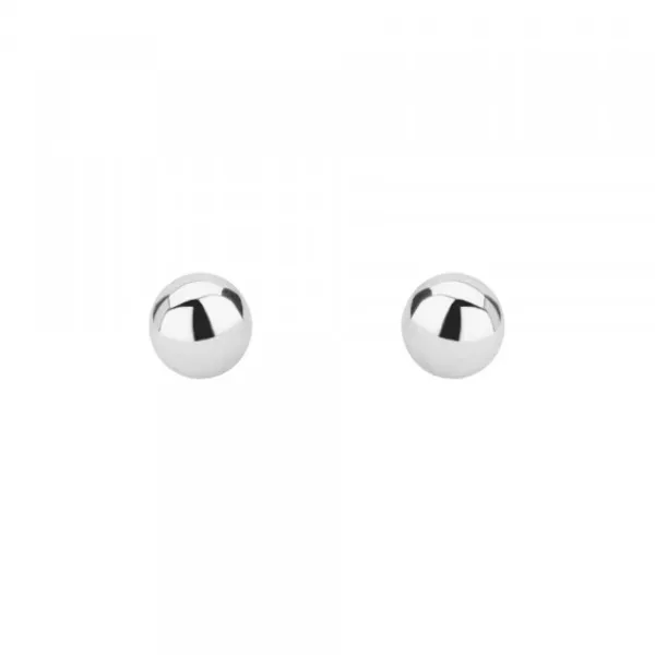 Pendientes Bola Oro Blanco 6mm*Eguzkilore Sale