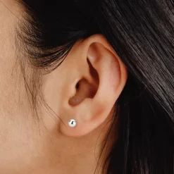Pendientes Bola Oro Blanco 7mm*Eguzkilore Online