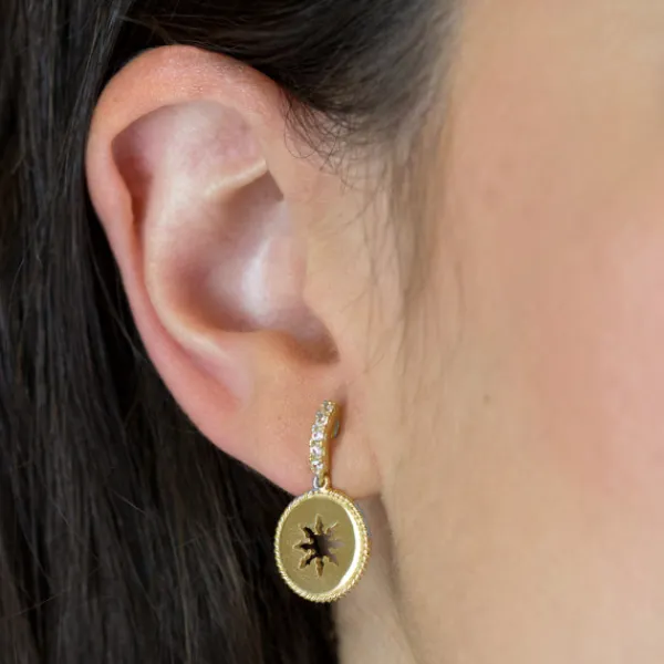 Pendientes B2 Plata Dorada y Circonitas*Eguzkilore