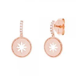Pendientes B2 Plata Rosa y Circonitas Blancas*Eguzkilore Discount