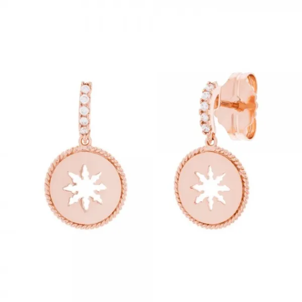 Pendientes B2 Plata Rosa y Circonitas Blancas*Eguzkilore Discount