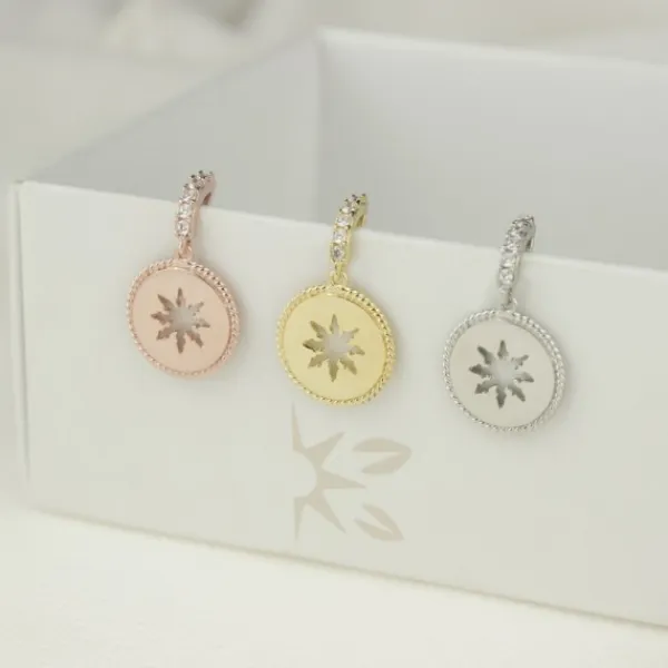 Pendientes B2 Plata Rosa y Circonitas Blancas*Eguzkilore Discount