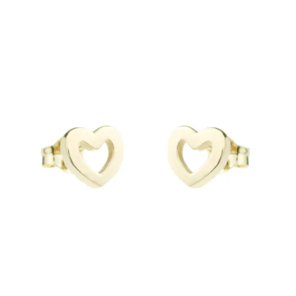 Pendientes Corazón Plata Dorada 9mm*Eguzkilore Outlet
