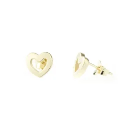 Pendientes Corazón Plata Dorada 9mm*Eguzkilore Outlet
