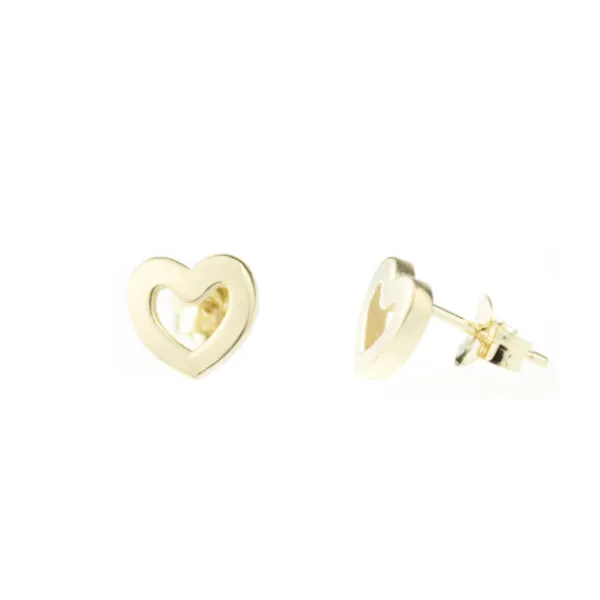 Pendientes Corazón Plata Dorada 9mm*Eguzkilore Outlet