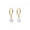 Pendientes Cripa Aro Plata Dorada y Circonita 13mm*Eguzkilore Online