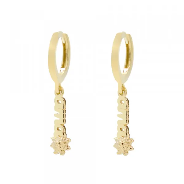 Pendientes Cripa Letras Ama de Plata Dorada 11mm*Eguzkilore