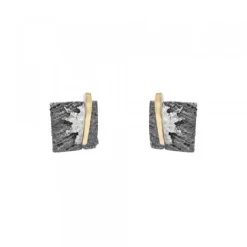 Pendientes Cuadrados Flysch Plata y Lámina de Oro*Eguzkilore Outlet