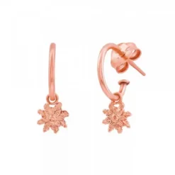 Pendientes de Aro de Plata Rosa 15mm*Eguzkilore Discount