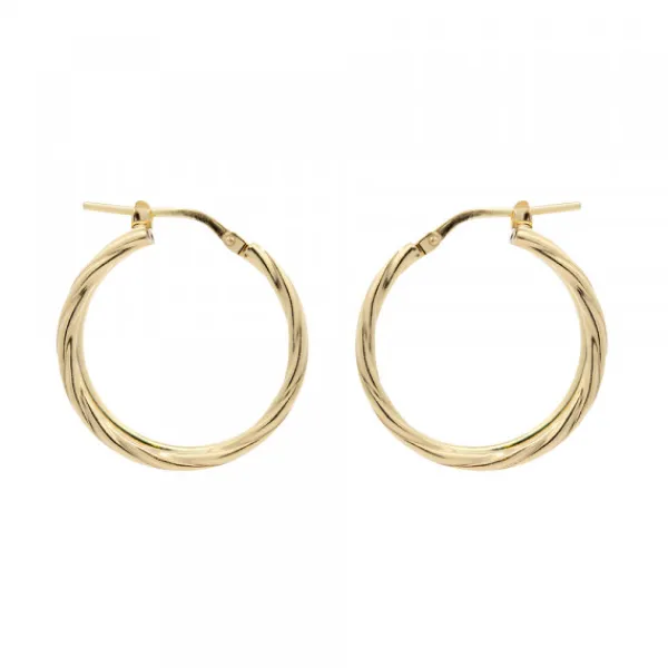 Pendientes Doble Aro Entorchado Plata Dorada 22mm*Eguzkilore New