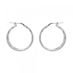 Pendientes Doble Aro Entorchado Plata 22mm*Eguzkilore Online