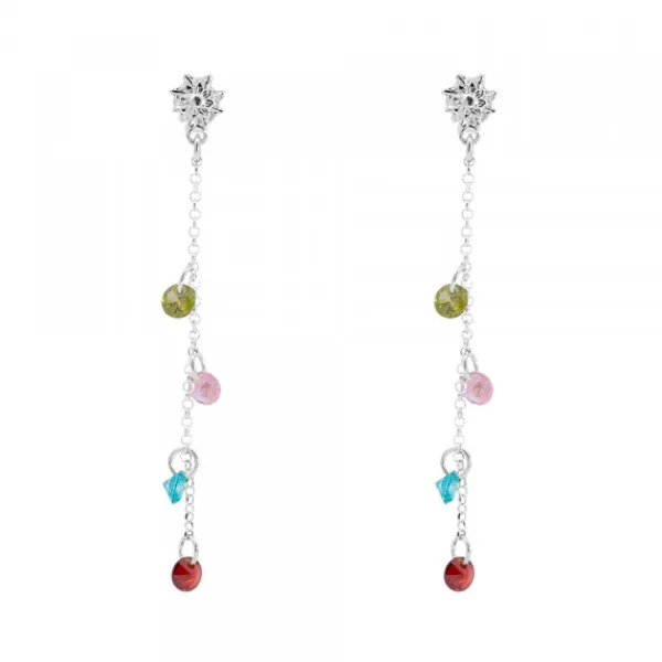 Pendientes de Plata con Cristales Multicolor*Eguzkilore