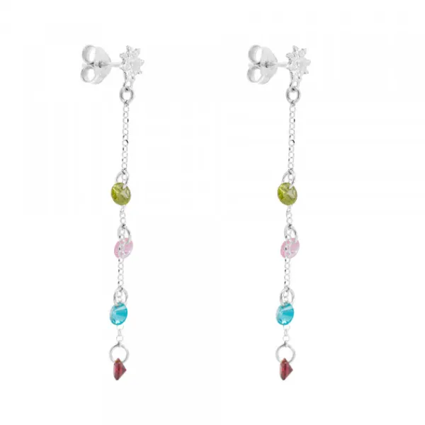 Pendientes de Plata con Cristales Multicolor*Eguzkilore
