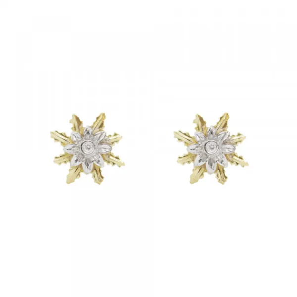 Pendientes Oro Bicolor y Brillante 9mm*Eguzkilore Hot