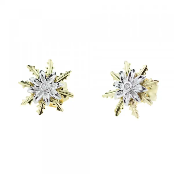 Pendientes Oro Bicolor y Brillante 12mm*Eguzkilore Best